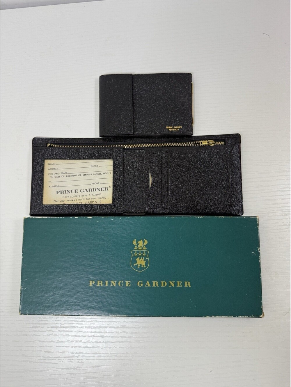 Vintage Prince Gardner Leather Bifold Wallet GENUINE Cow Hide Leather NIB